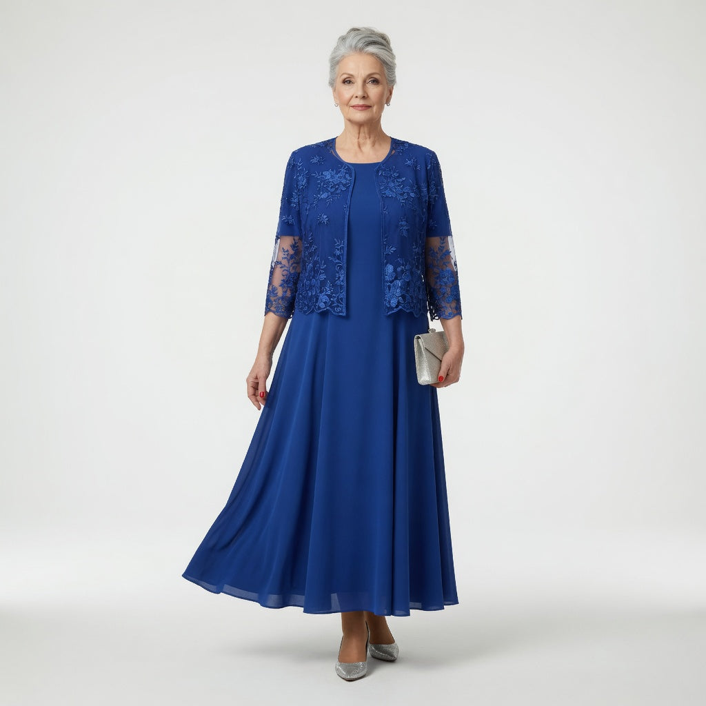 Refined Floral Elegance Formal Maxi Dress