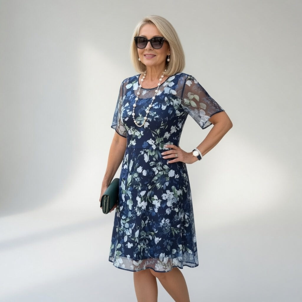 Floral Chiffon Dress Timeless Elegance