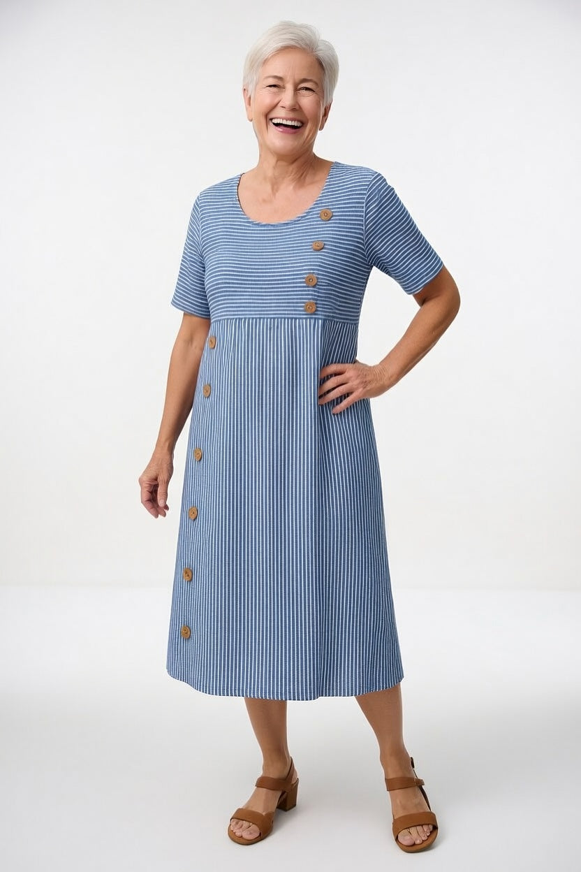 Striped Flowy Dress Summer Charm