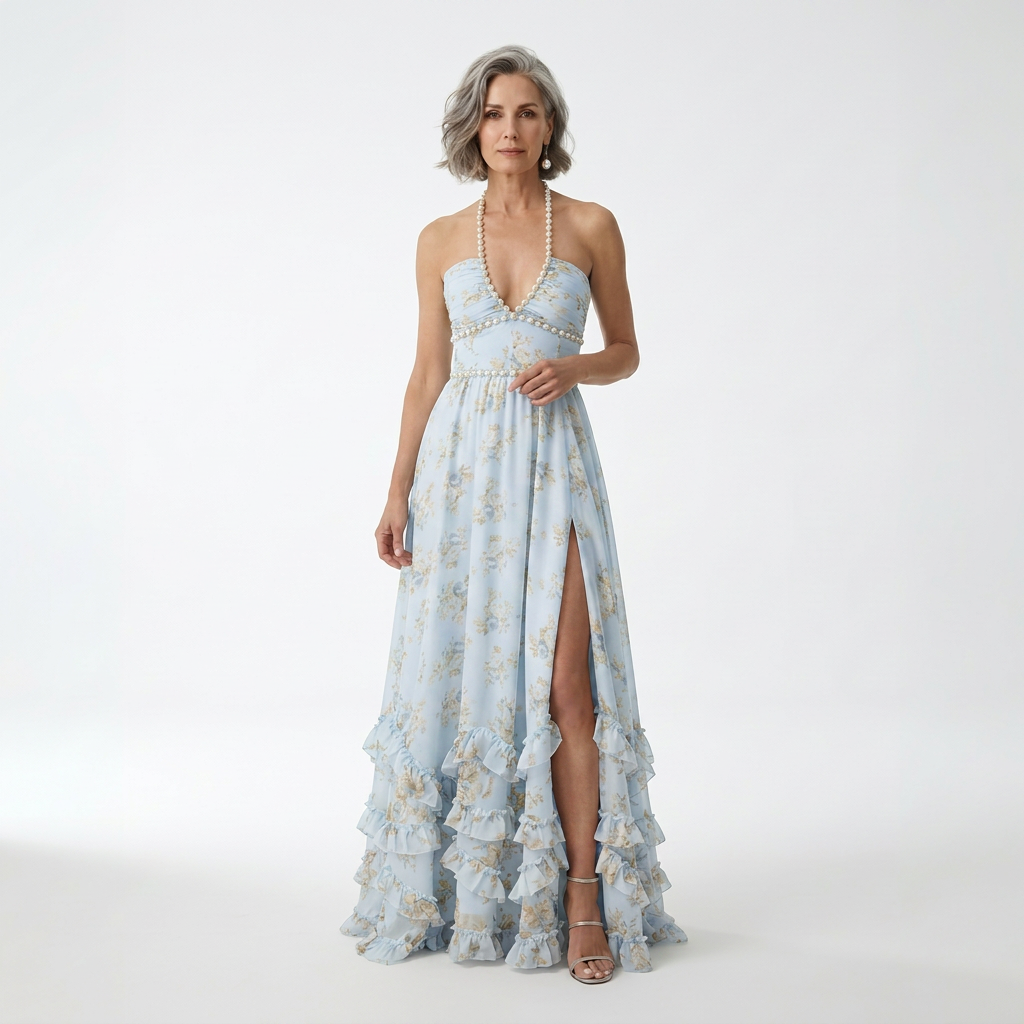 Floral Maxi Dress with Slit Romantic Spirit