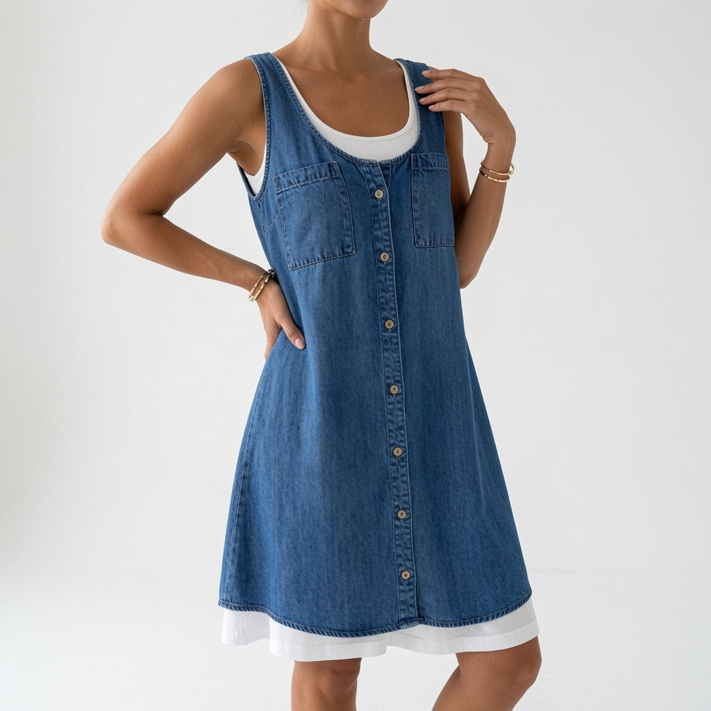 Flowy Denim Dress Everyday Charm