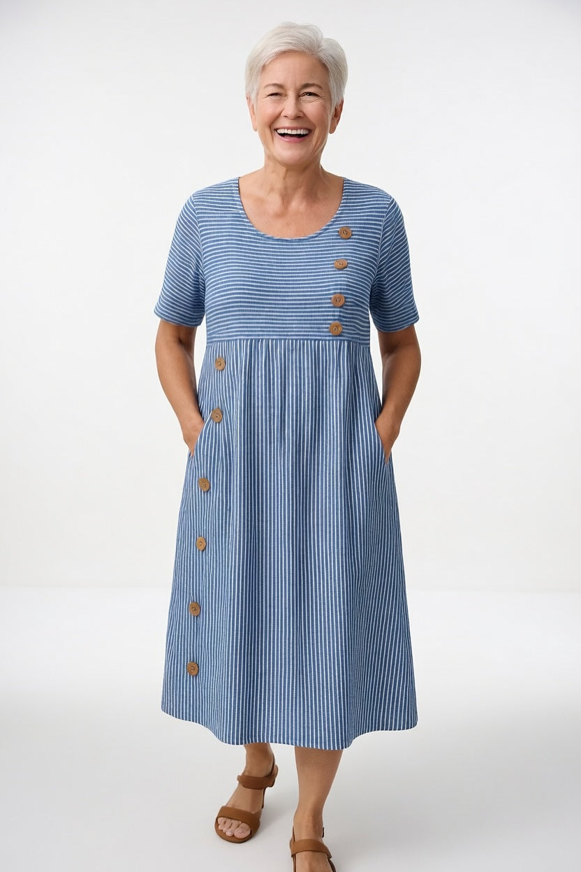 Striped Flowy Dress Summer Charm