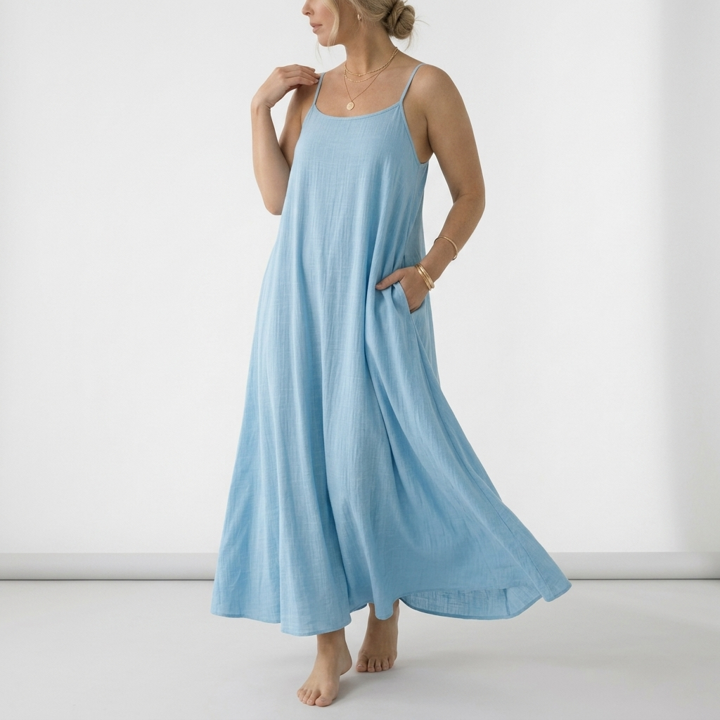 Open Back Maxi Dress with Lace Up Straps