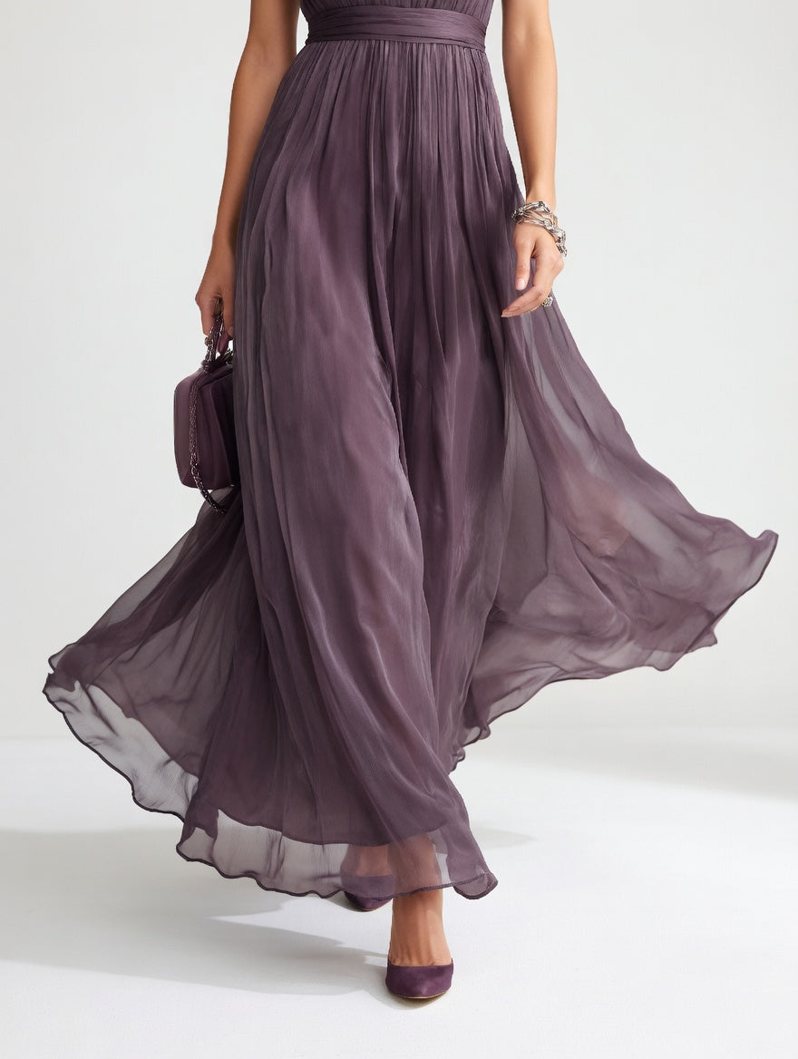 Flowy Maxi Dress Airy Elegance - Purple