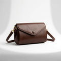 Leather Crossbody Bag Minimalist Elegance - Dark Brown