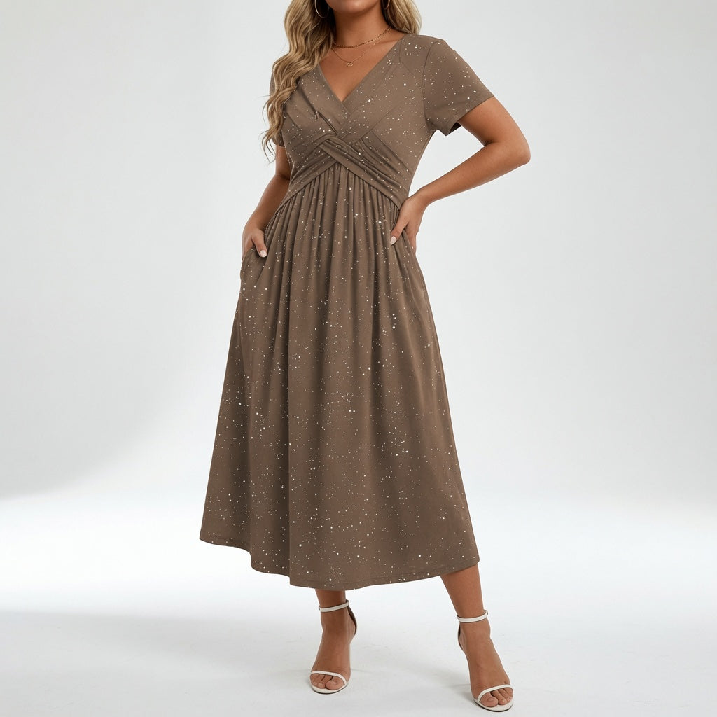 Floral Flowy Dress Romantic Elegance - White
