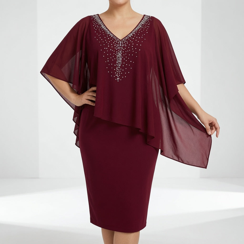 Elegant Draped Dress Refined Shine