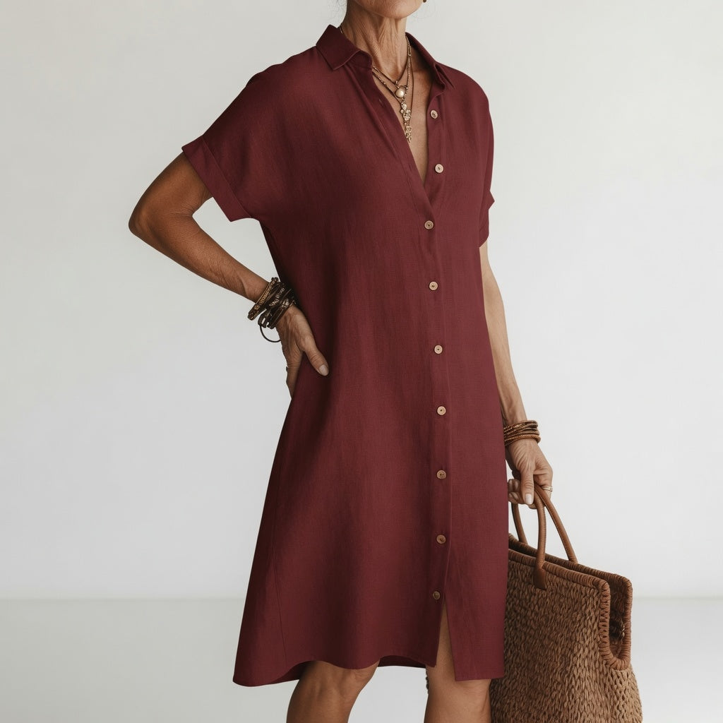 Premium Breathable Midi Shirt Dress Parisian Look