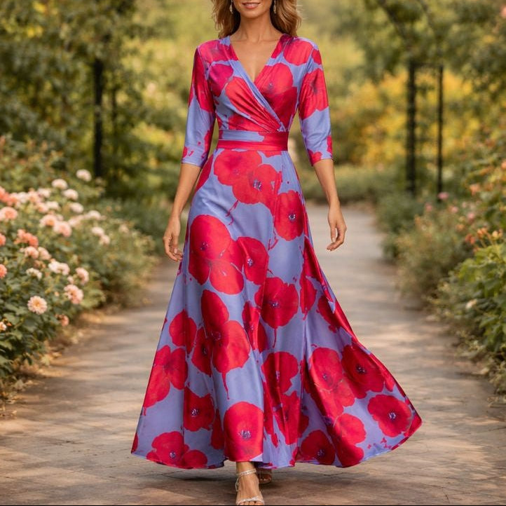 Elegant V Neckline Dress