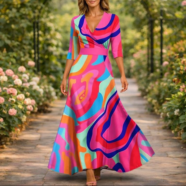 Elegant V Neckline Dress