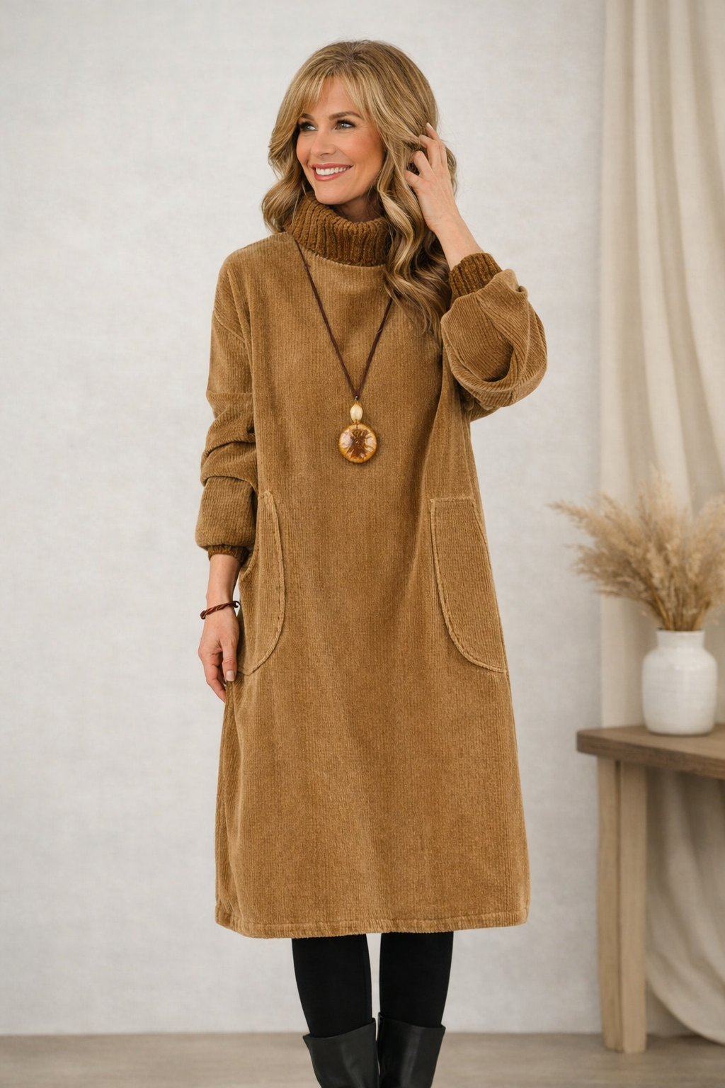 Elegant Knit Midi Dress