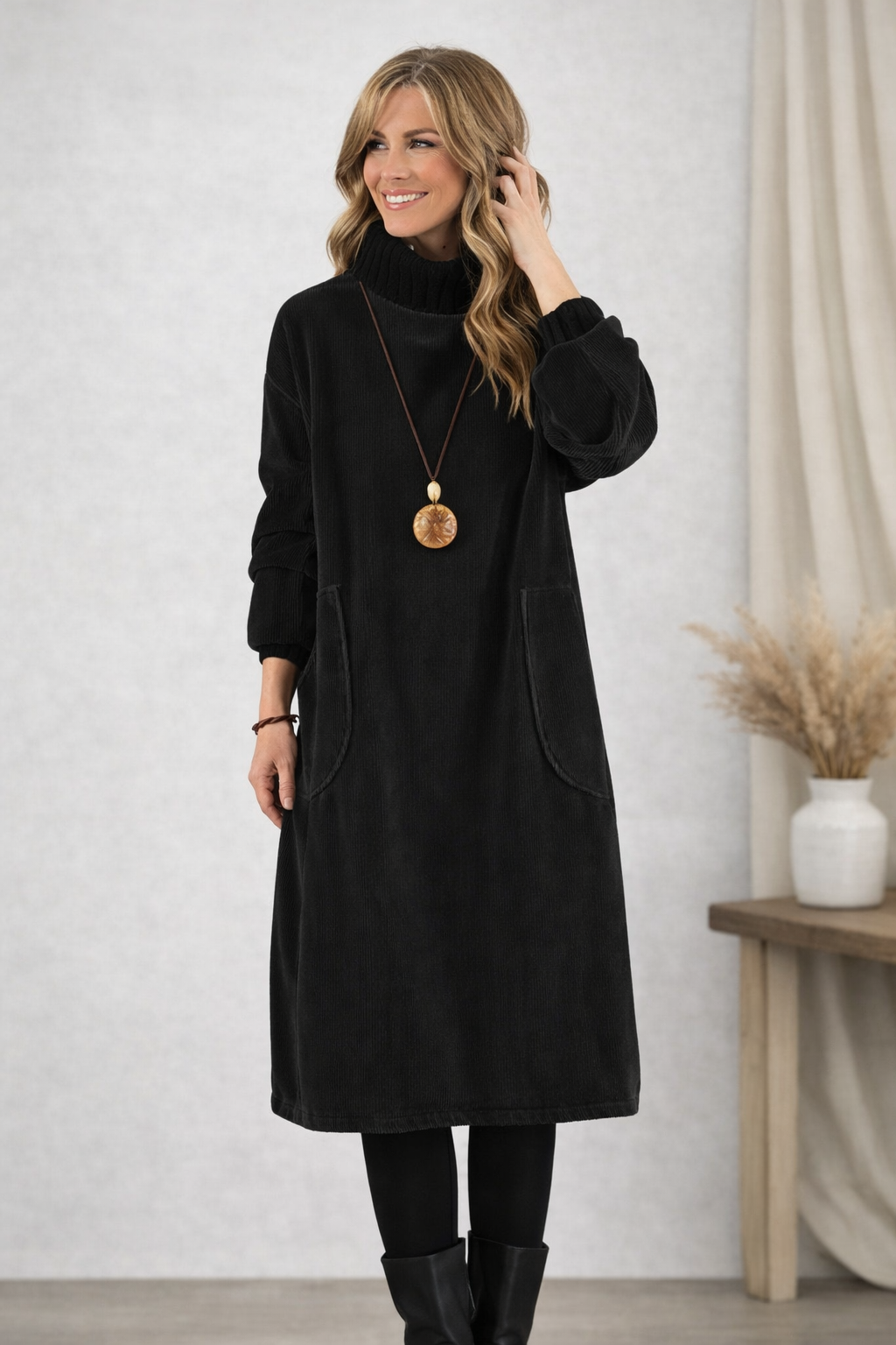 Elegant Knit Midi Dress