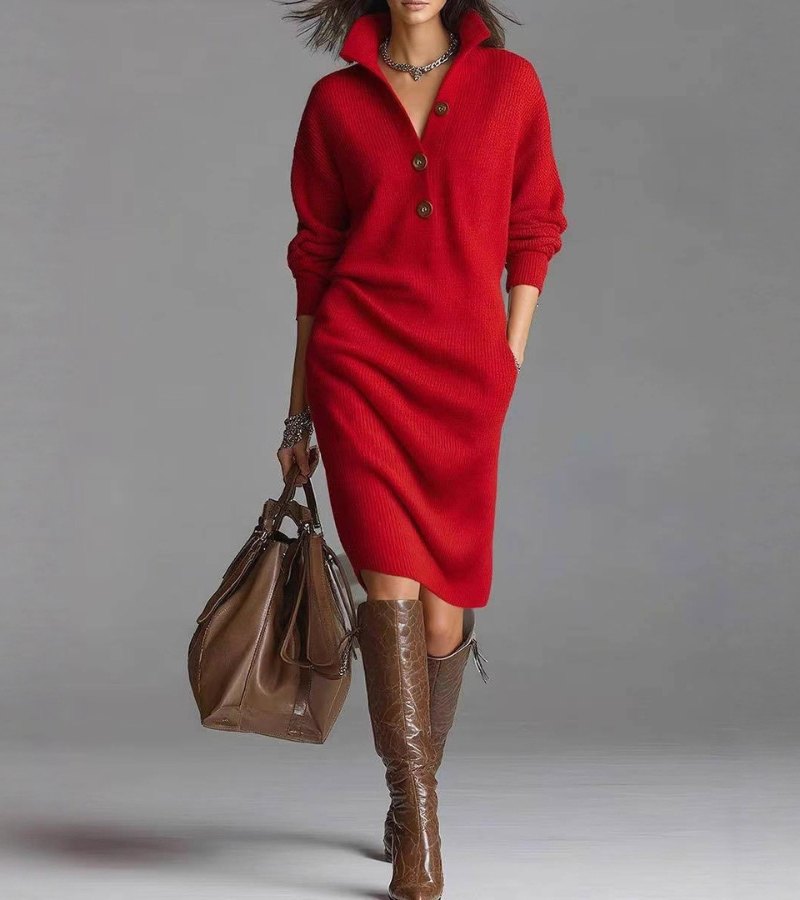 Warm Winter Knit Dress Elegance