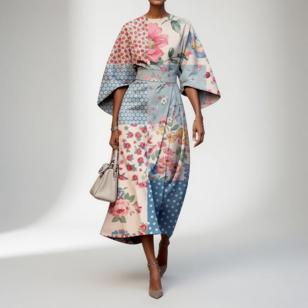 Floral Kimono Dress Oriental Grace