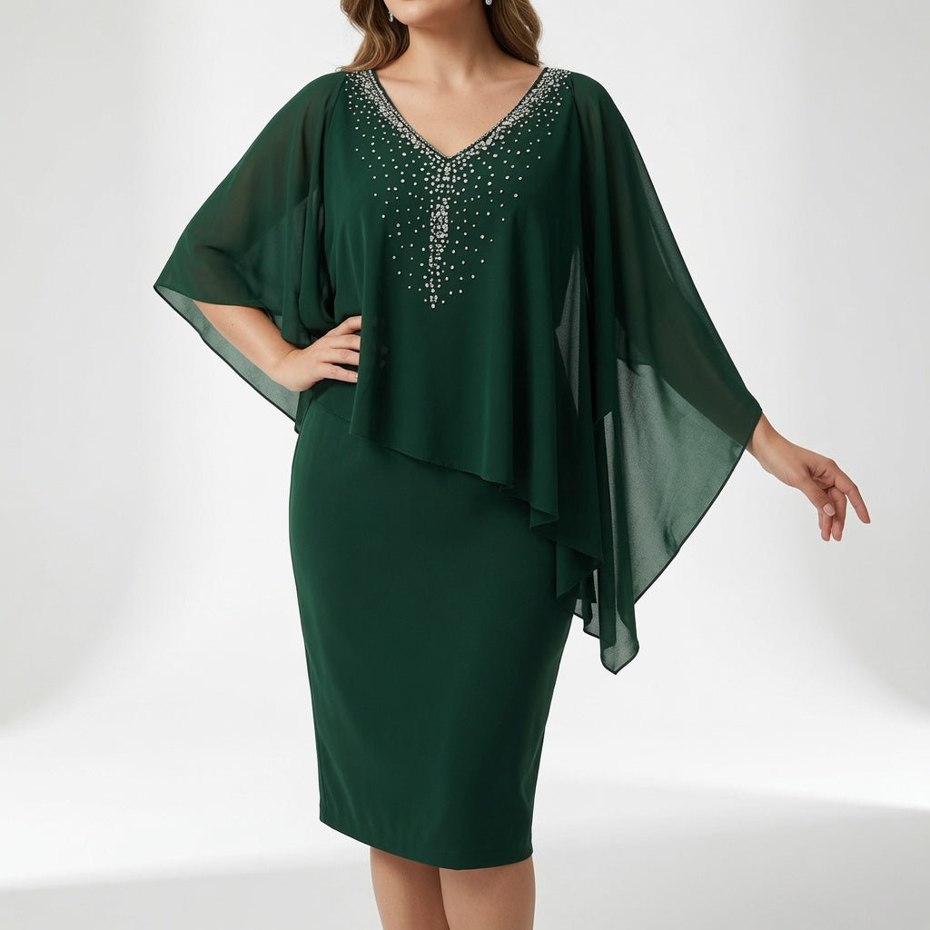 Elegant Draped Dress Refined Shine
