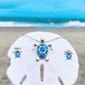 Exclusive Opal and Silver Sea Turtle Necklace and Earring Set