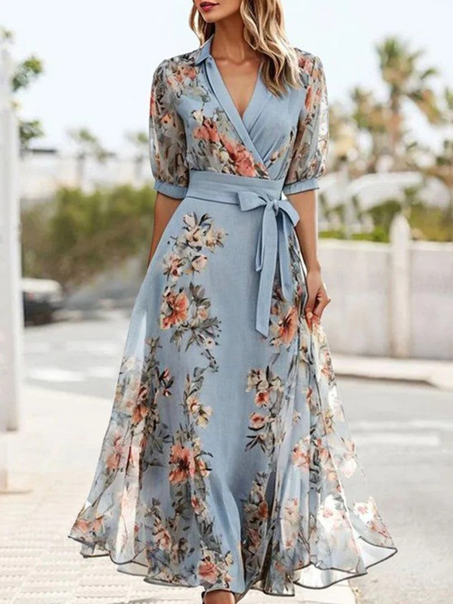 Summer Midi Dress with Flowers