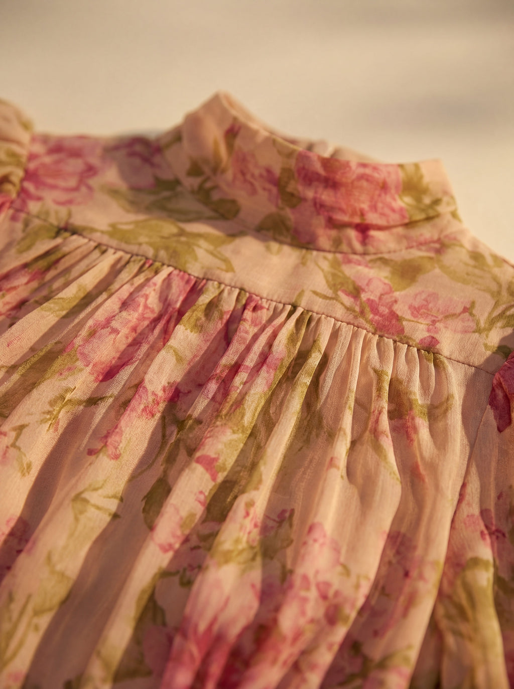 Elegant Silk Dress with Watercolor Floral Print