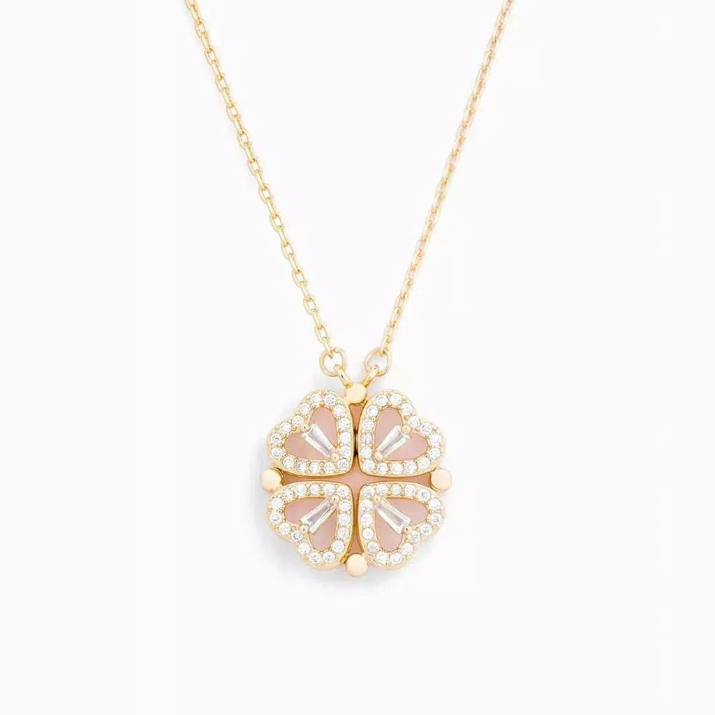 Clover Pendant Crystal Necklace with Gift Box