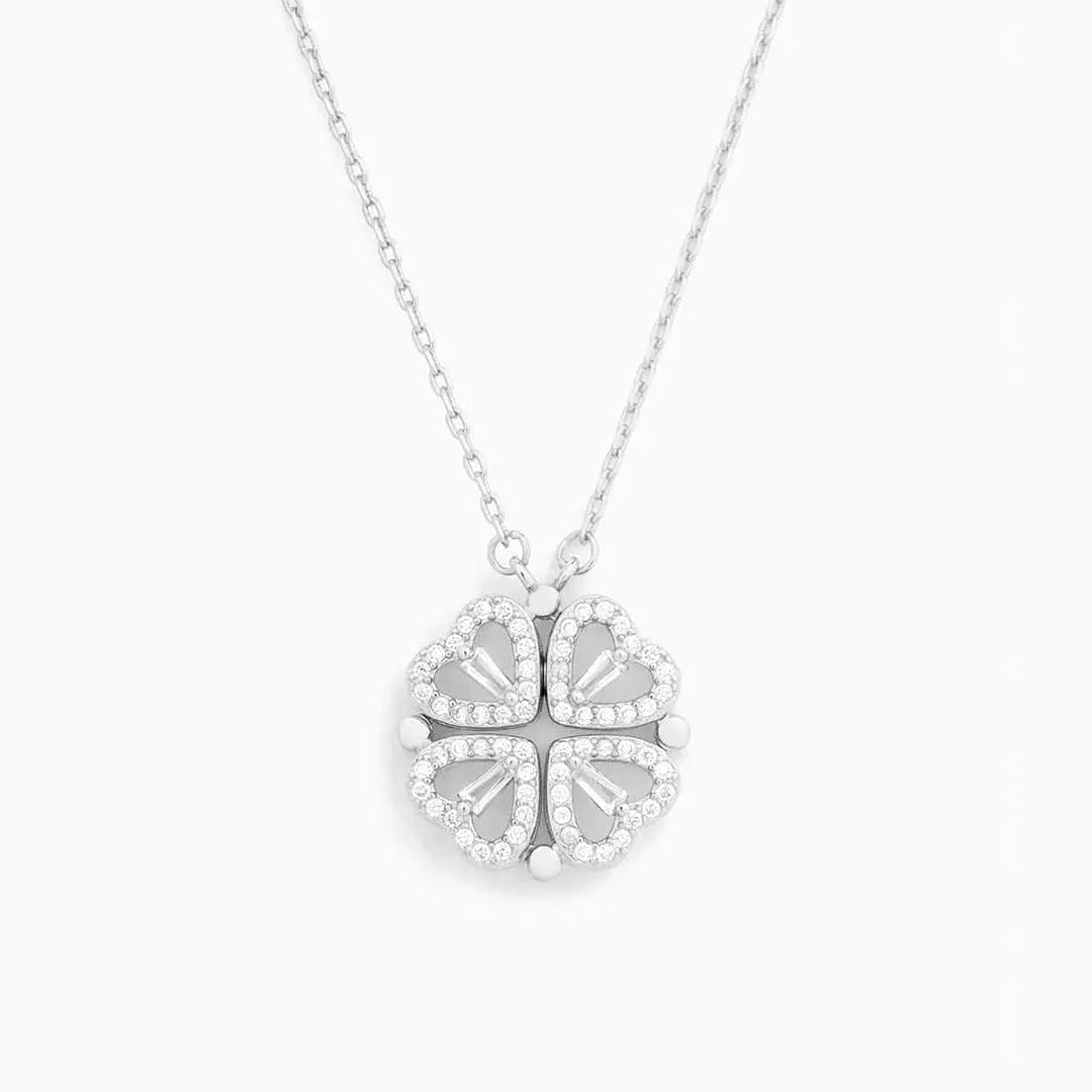 Clover Pendant Crystal Necklace with Gift Box