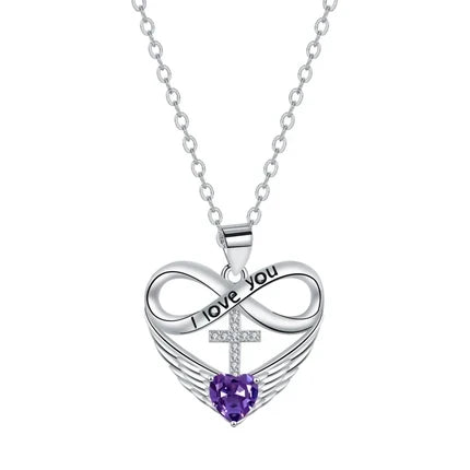 Infinity Heart Birthstone Necklace