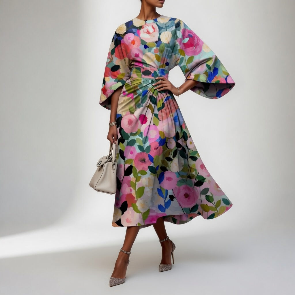 Floral Kimono Dress Oriental Grace