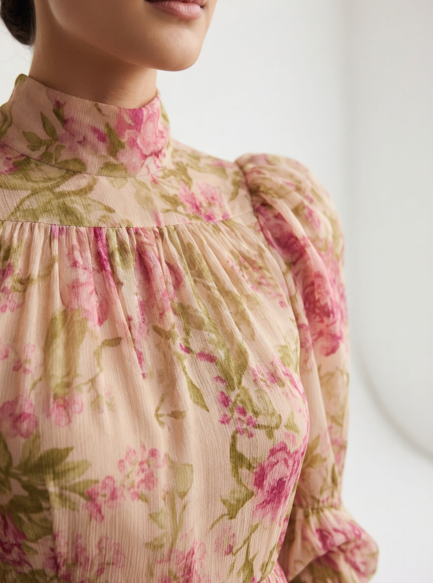 Floral Maxi Dress Romantic Silhouette