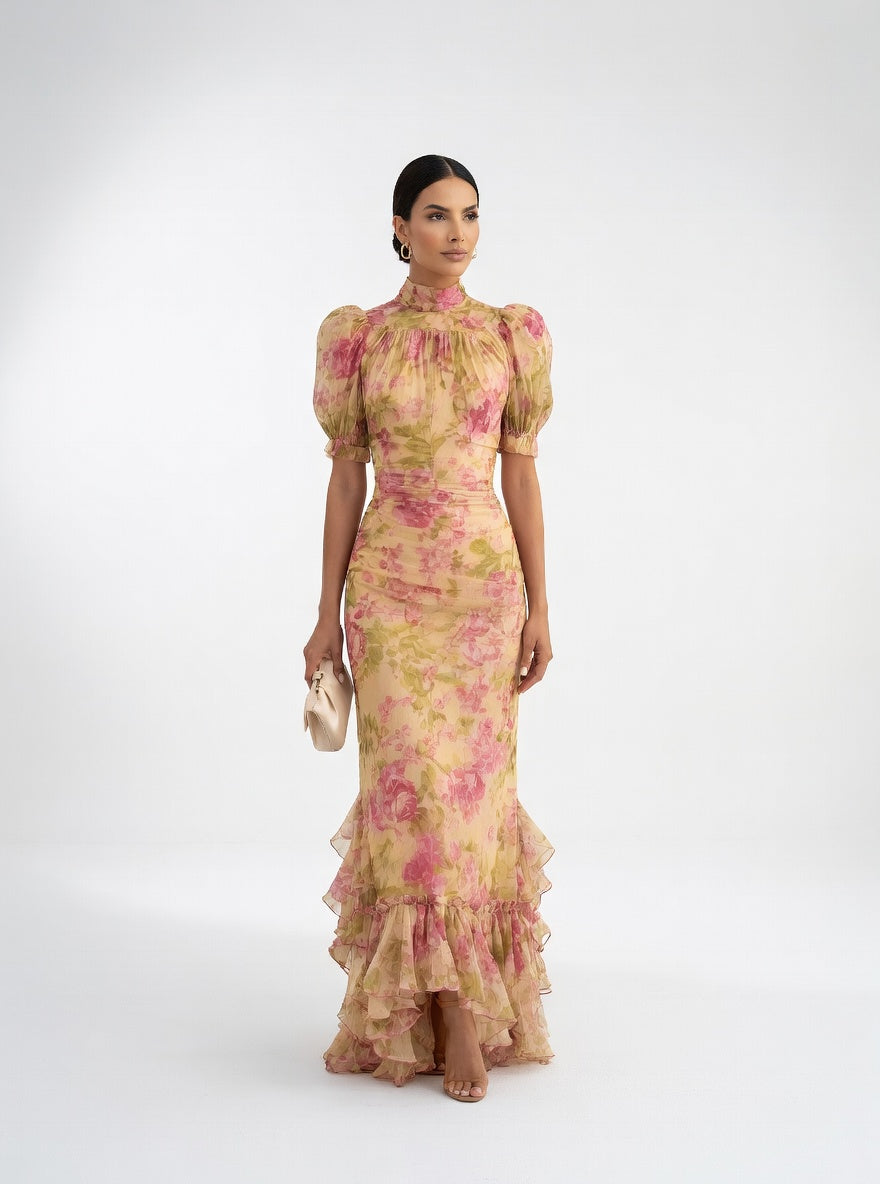 Floral Maxi Dress Romantic Silhouette