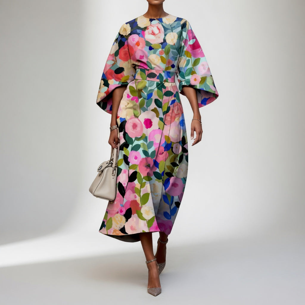 Floral Kimono Dress Oriental Grace