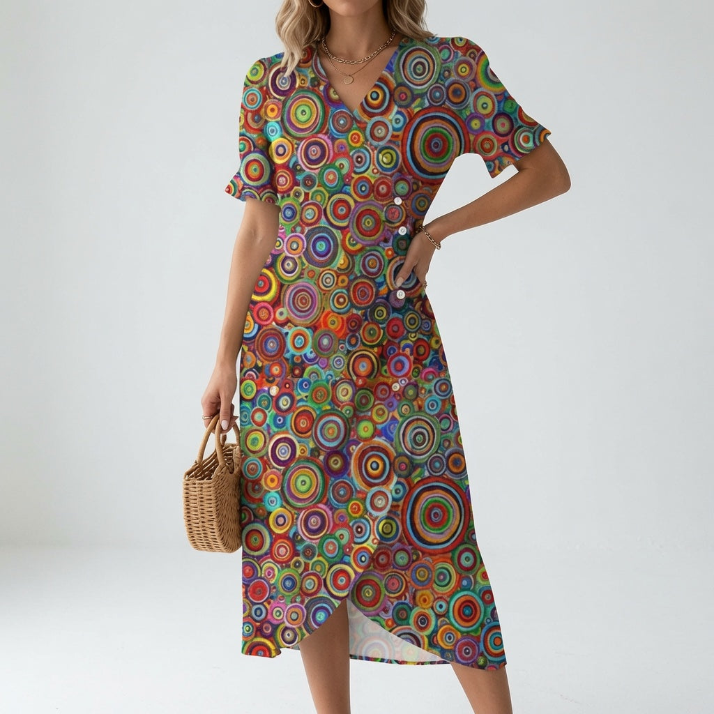 Floral Wrap Dress Summer Elegance