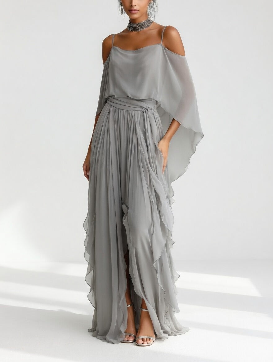 Elegant Flowy Maxi Dress Airy