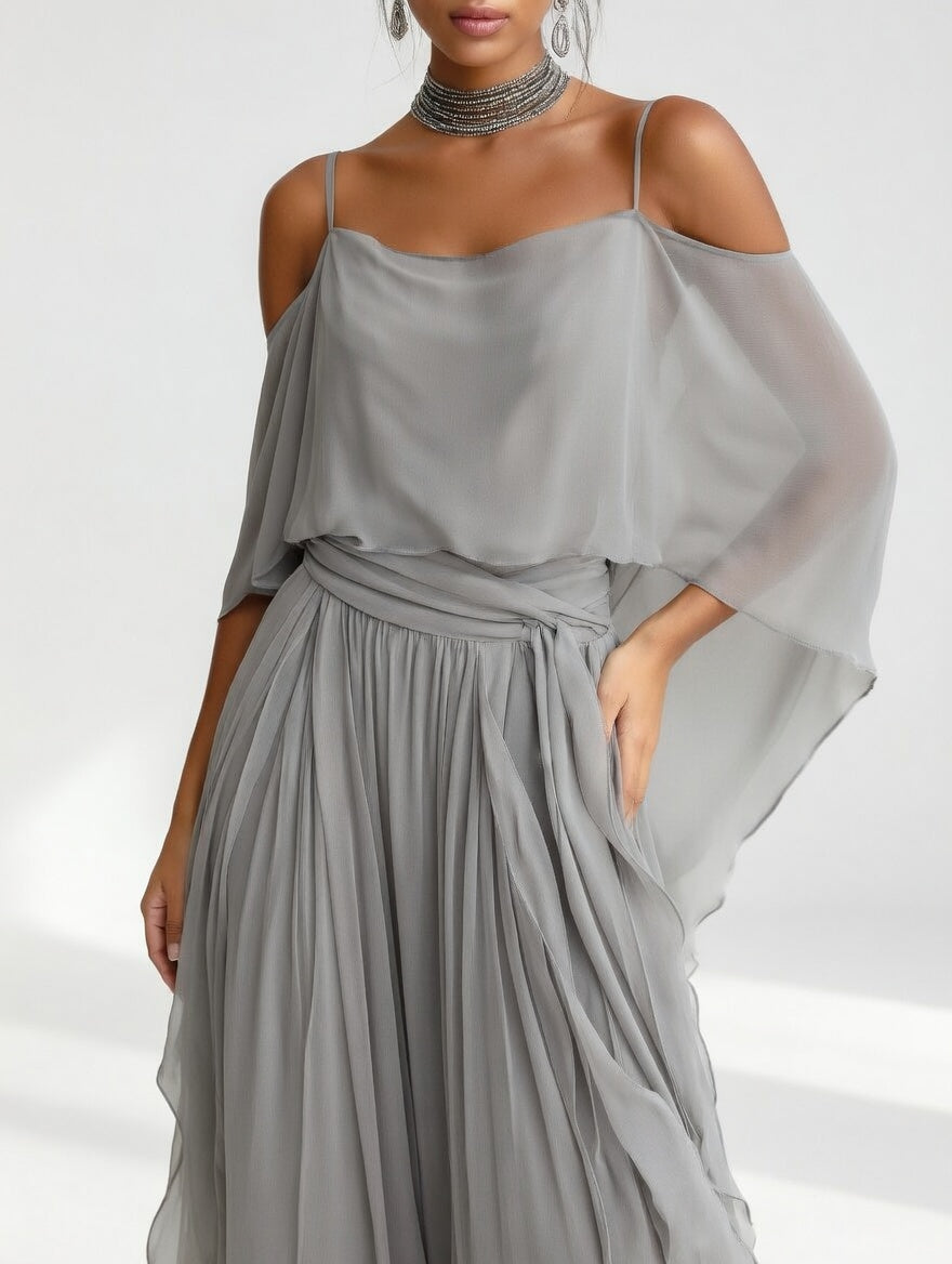 Elegant Flowy Maxi Dress Airy