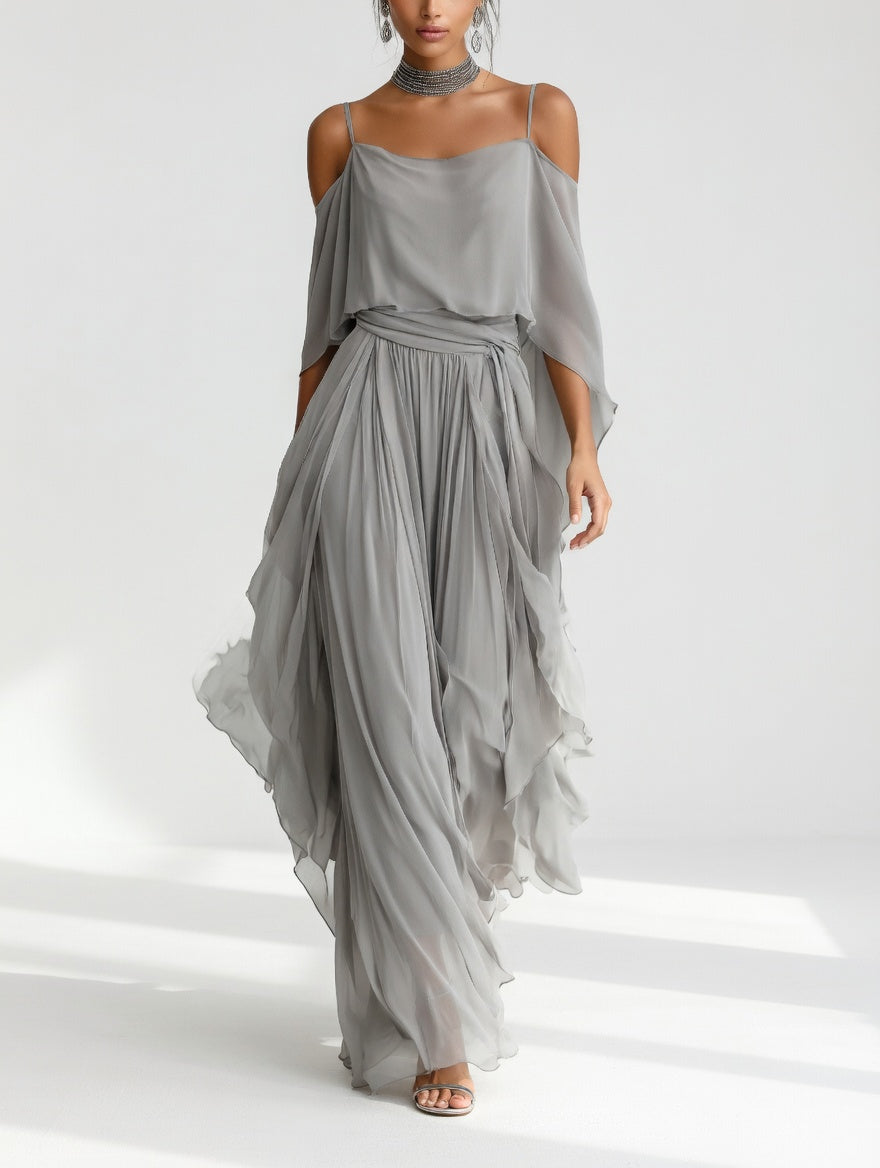 Elegant Flowy Maxi Dress Airy