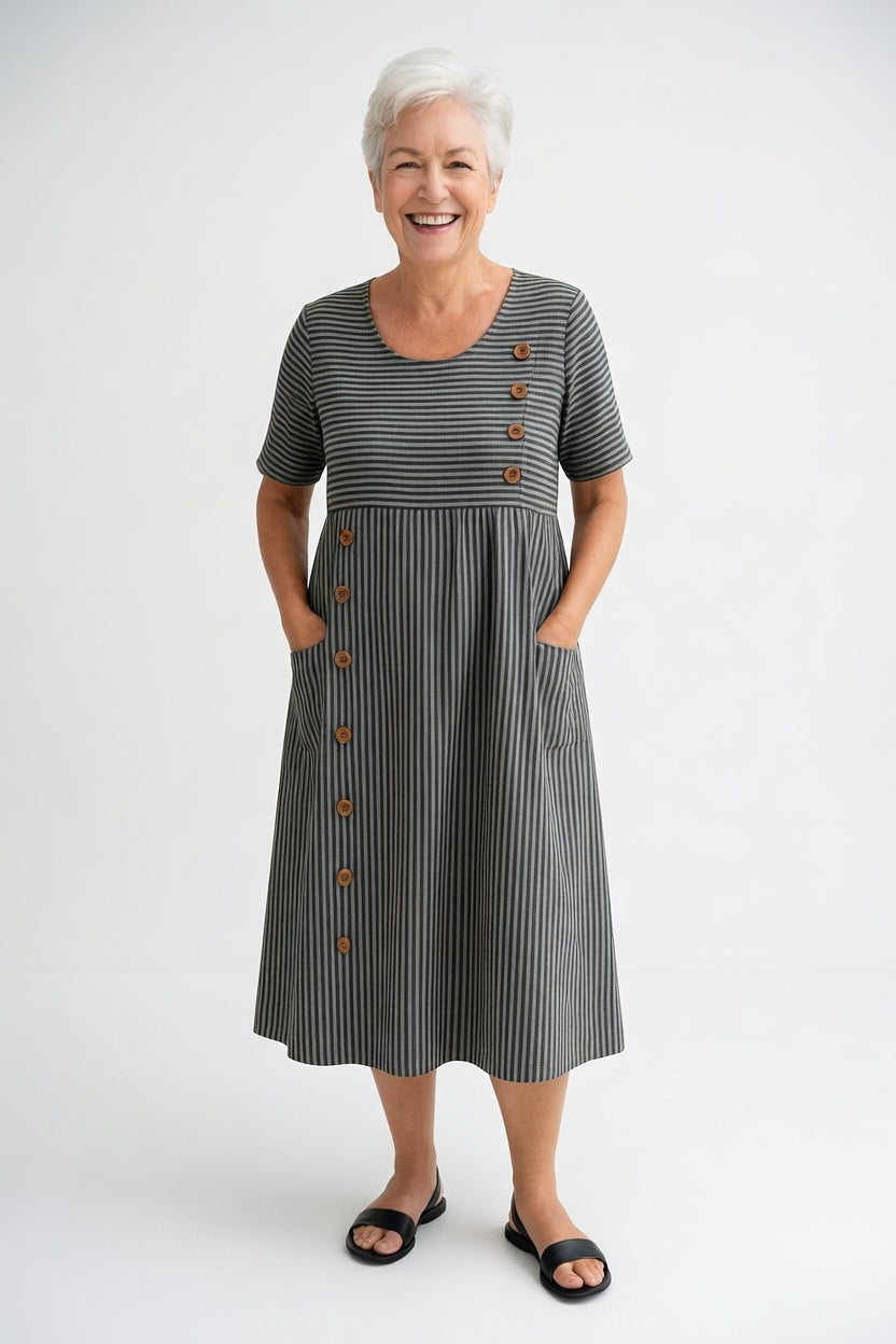 Striped Flowy Dress Summer Charm