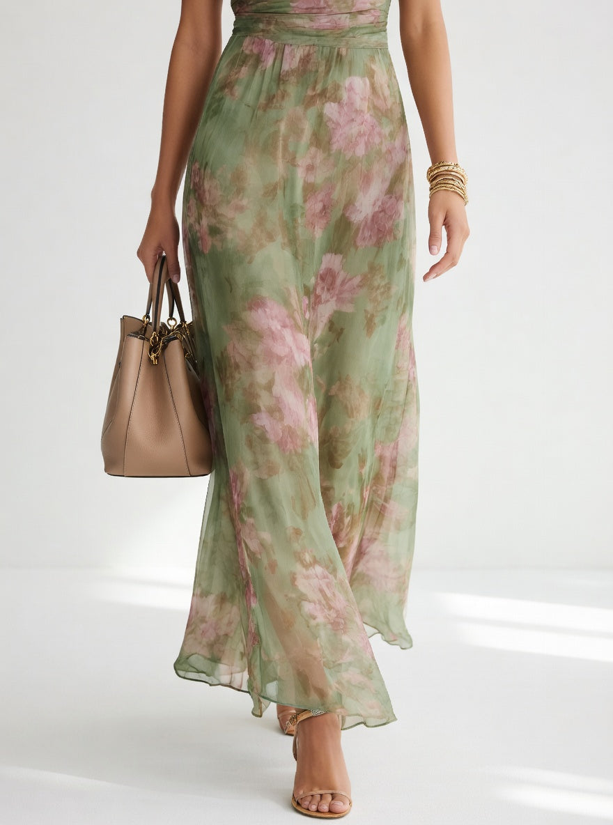 Elegant Floral Maxi Dress Airy