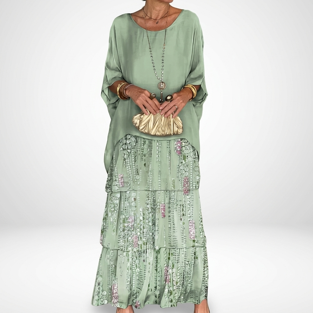 Flowy Bohemian Ruffle Maxi Dress