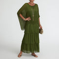 Flowy Bohemian Ruffle Maxi Dress