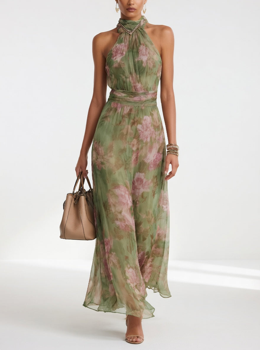 Elegant Floral Maxi Dress Airy