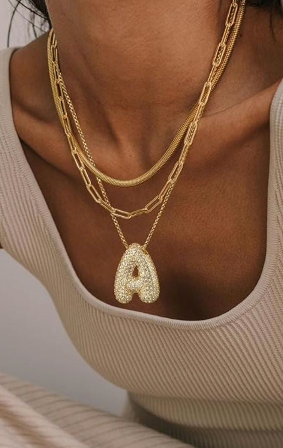 Necklace with Gold Letter Initial
