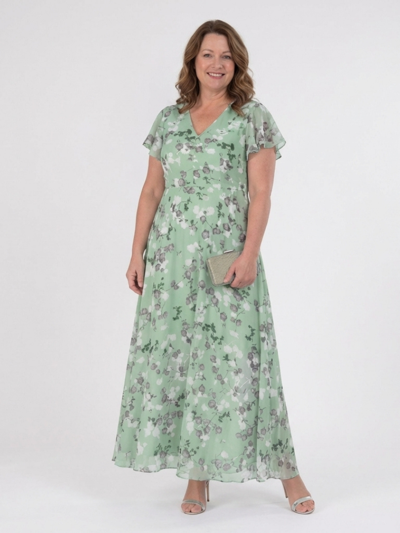 Floral Chiffon Maxi Dress
