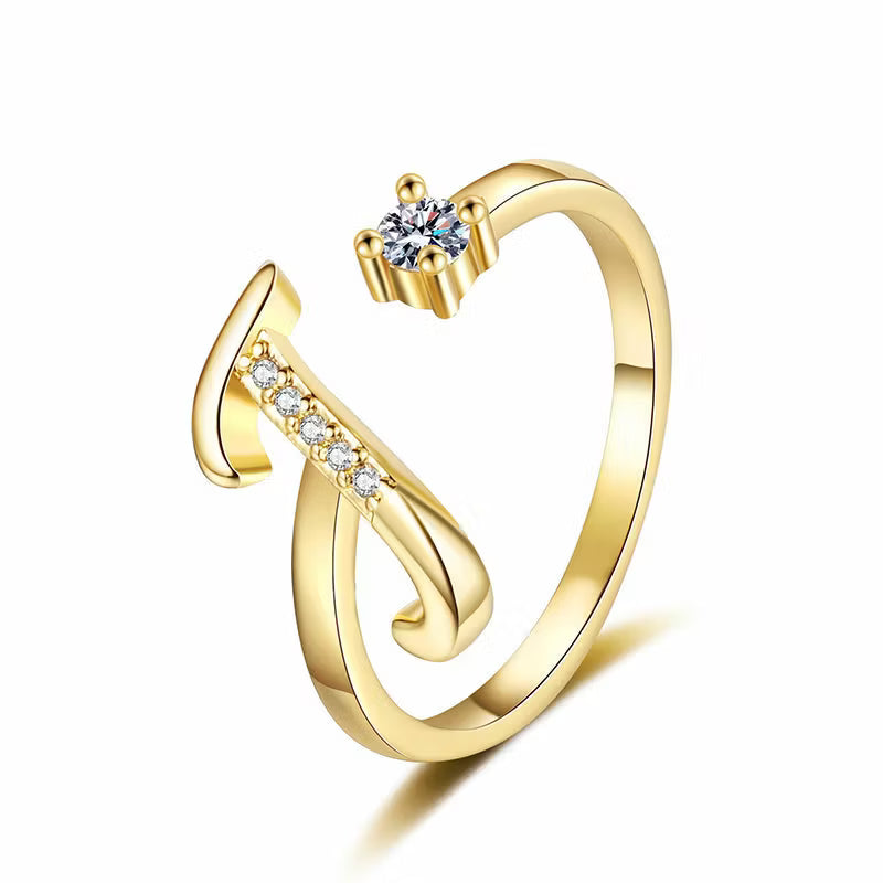 Personalized Initial Heart Ring