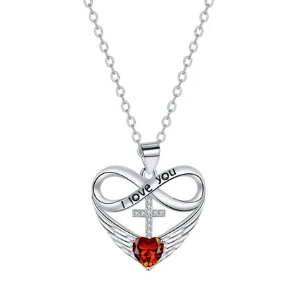 Infinity Heart Birthstone Necklace