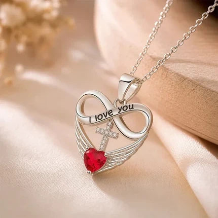 Infinity Heart Birthstone Necklace