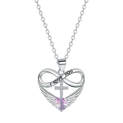 Infinity Heart Birthstone Necklace