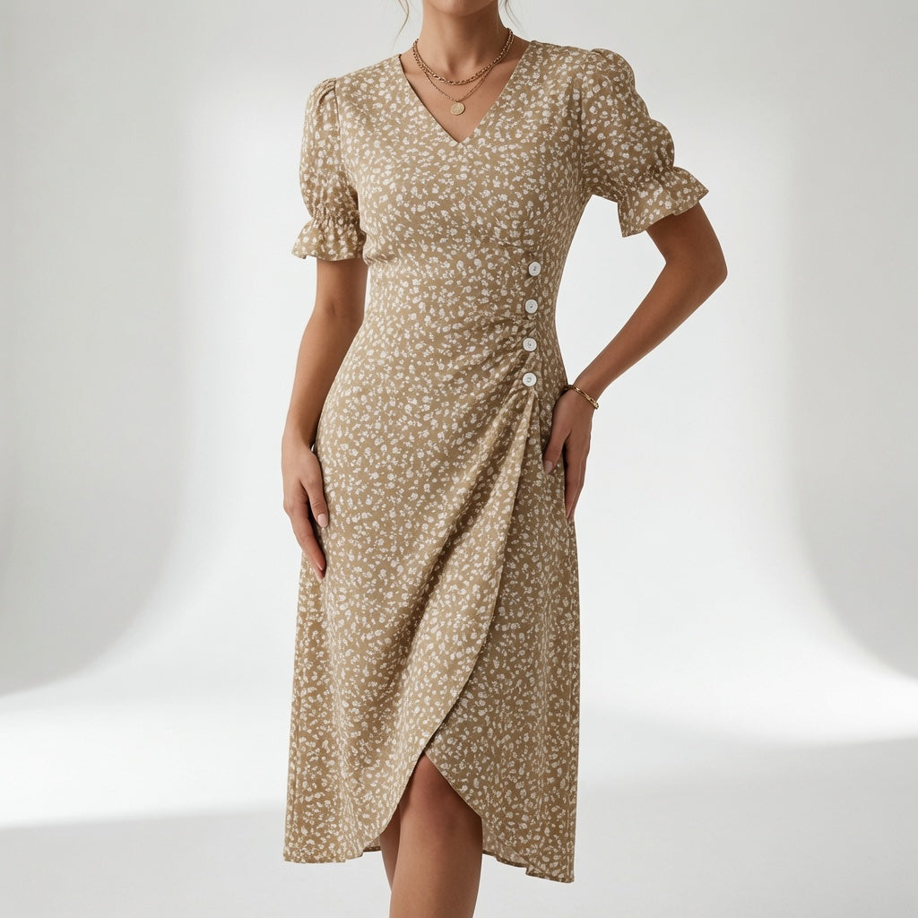Floral Wrap Dress Summer Elegance