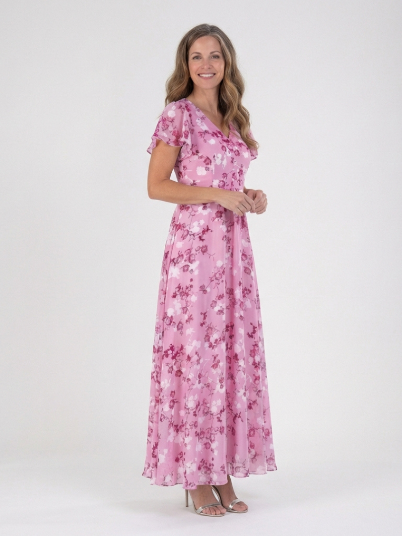 Floral Chiffon Maxi Dress