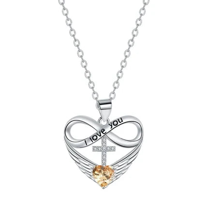 Infinity Heart Birthstone Necklace