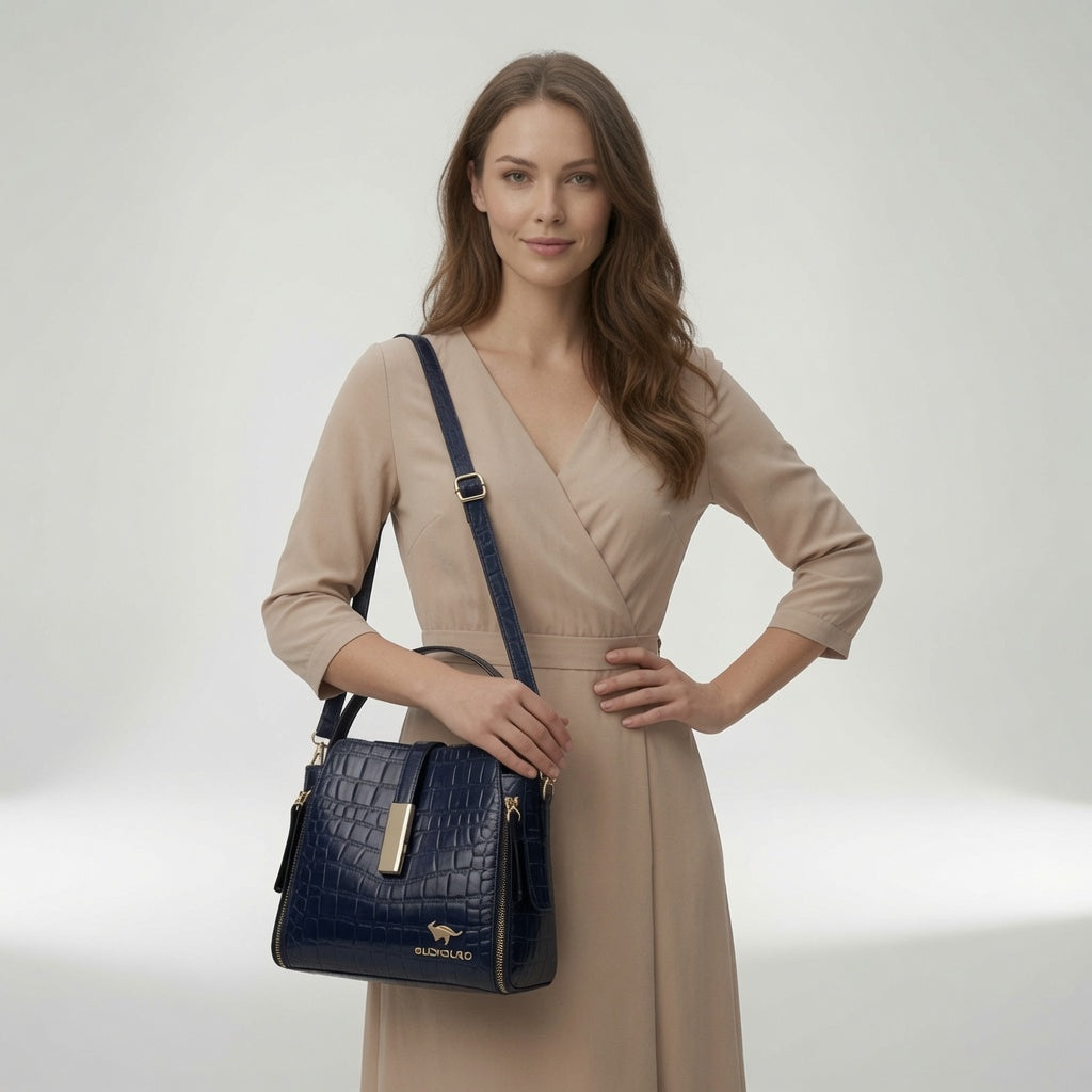 Elegant Croc Effect Bag Everyday Luxury