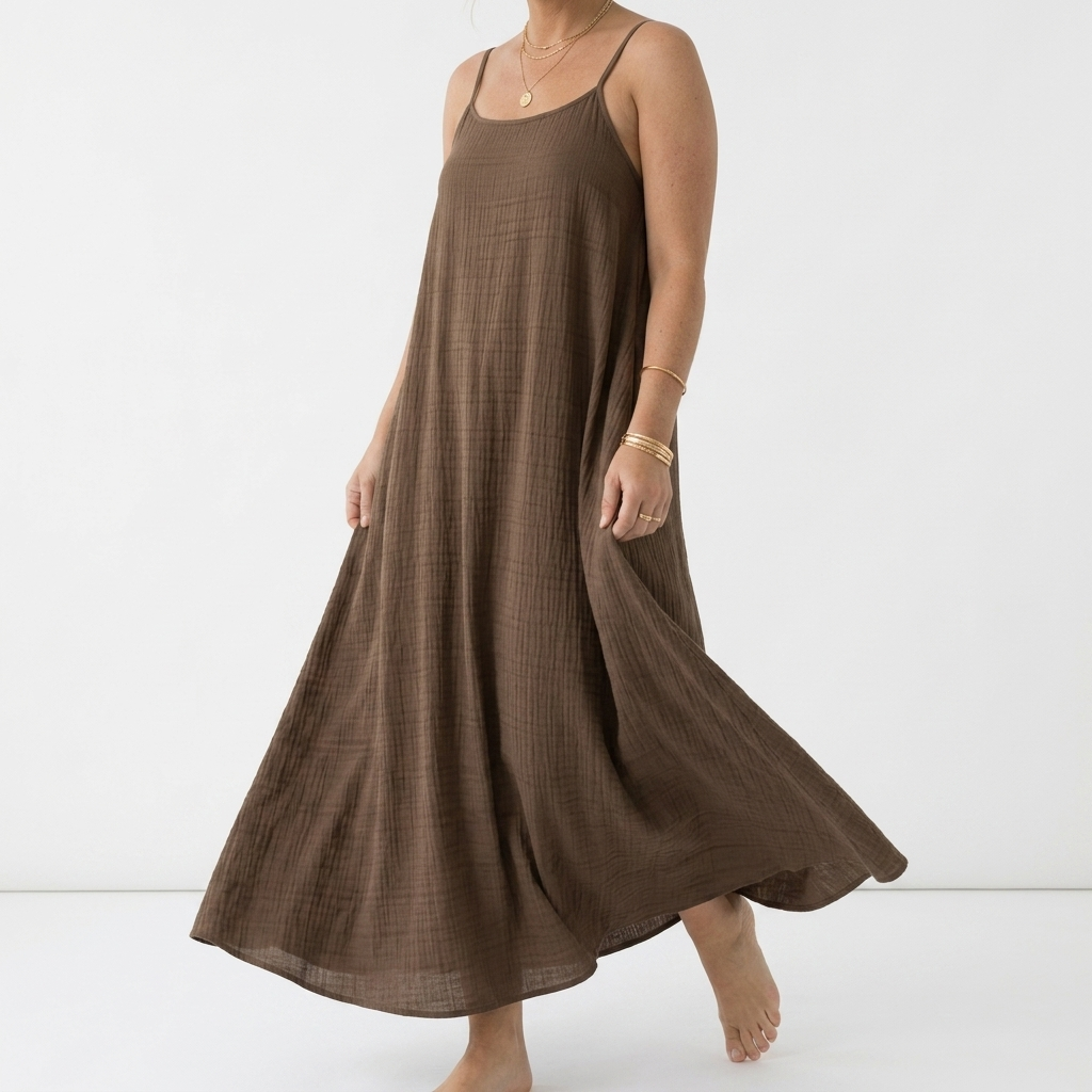 Open Back Maxi Dress with Lace Up Straps