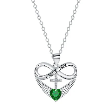 Infinity Heart Birthstone Necklace